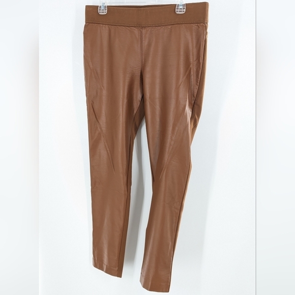 Ralph Lauren Faux Leather Camel Leggings Pants Size 12 - Picture 2 of 4